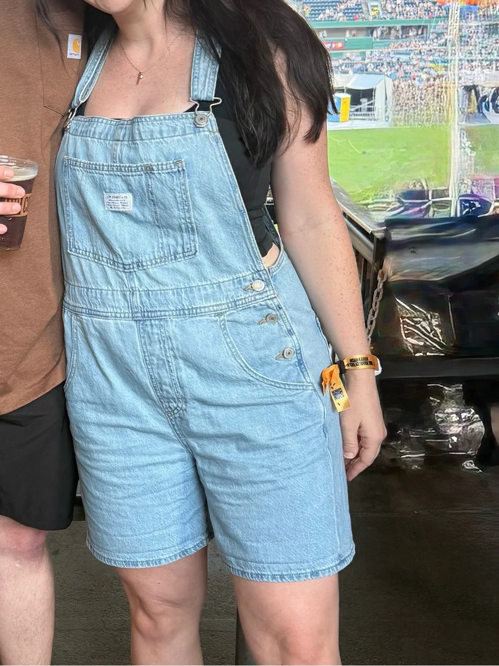 Levi's Light Blue Denim Short Overalls
